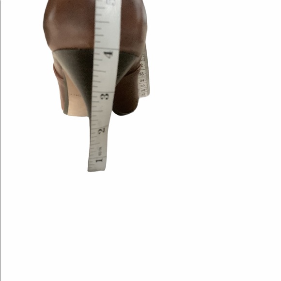 Max Studio Quasi Vintage Brown Leather Heels 9M - Picture 12 of 13